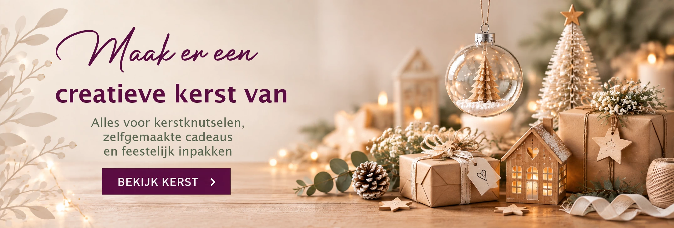 Kerstknutselmaterialen, zelfgemaakte cadeaus en feestelijk inpakken bij Creaknutselen