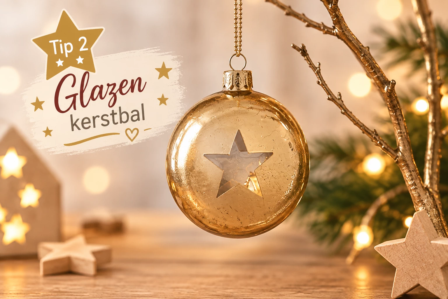 Glazen kerstbal met ster – sfeervolle kerstdecoratie en kersttip