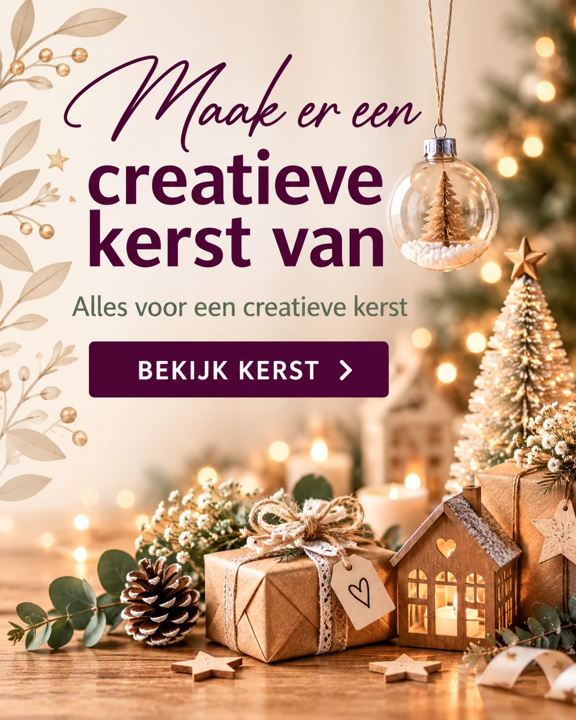 Bekijk de Kerstshop van Creaknutselen met hobbymaterialen, cadeaus en kerstknutselpakketten