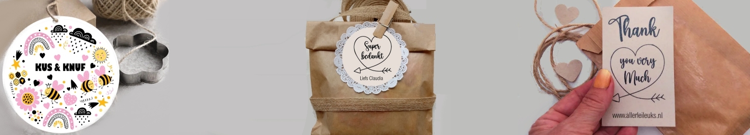 Koop labels en tags bij creaknutselen.nl voor inpakken en uitdelen