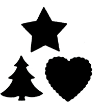 Ponsen set kerstboom, ster & hart 16 mm &ndash; 3 stuks