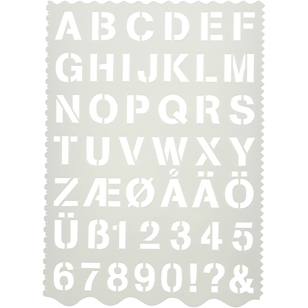 Sjabloon letters rond alfabet 2,5cm A4 - 1 stuk