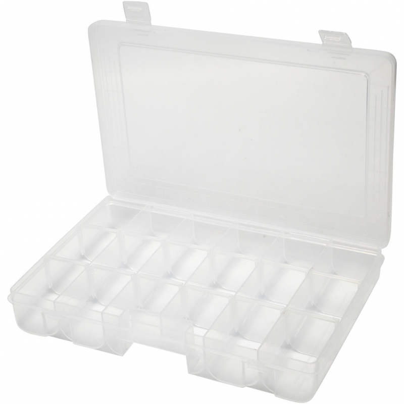 Plastic opbergbox met vakken 27x19 cm