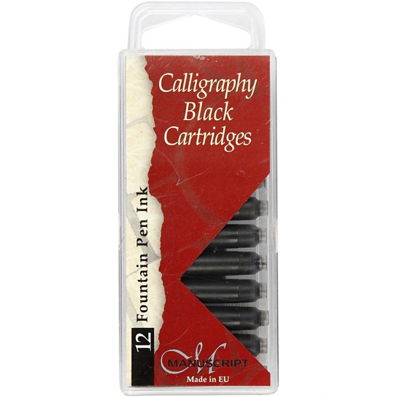 Kalligrafie pen vullingen zwart 12 stuks