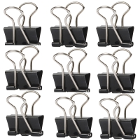 Zwarte Foldback Clips Metaal 19mm - 40 stuks