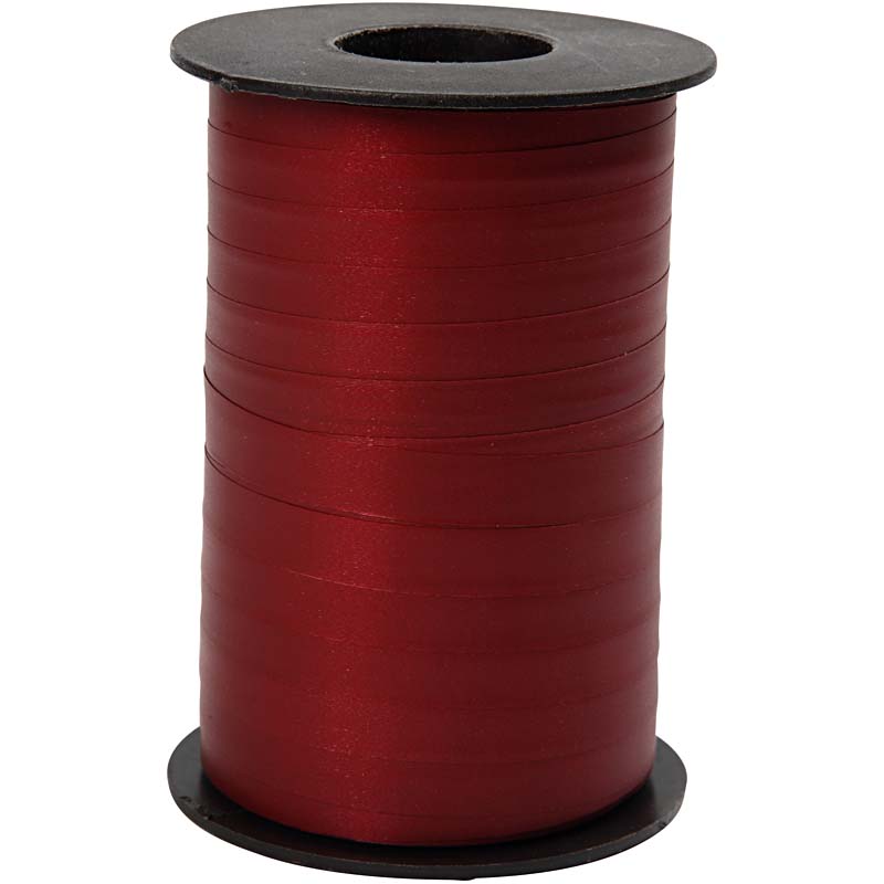 Cadeau lint krullint mat donker rood 10mm 250 meter