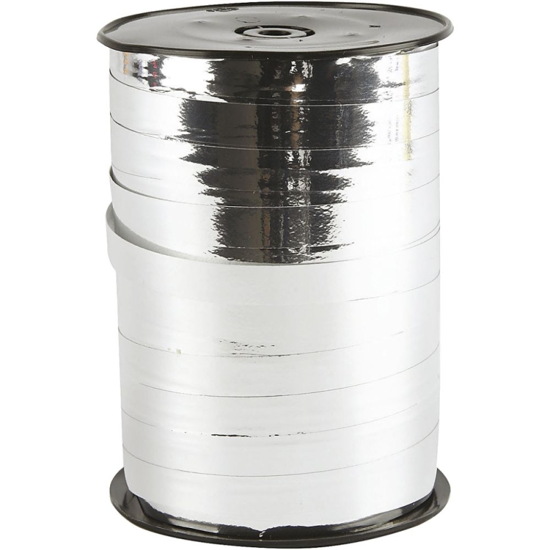 Cadeaulint metallic zilver 10mm 250 meter