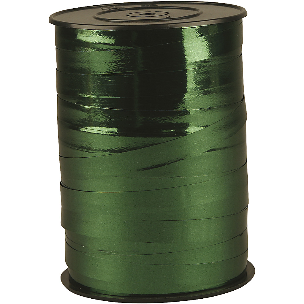 Cadeau lint Krullint metallic groen 10mm 250 meter