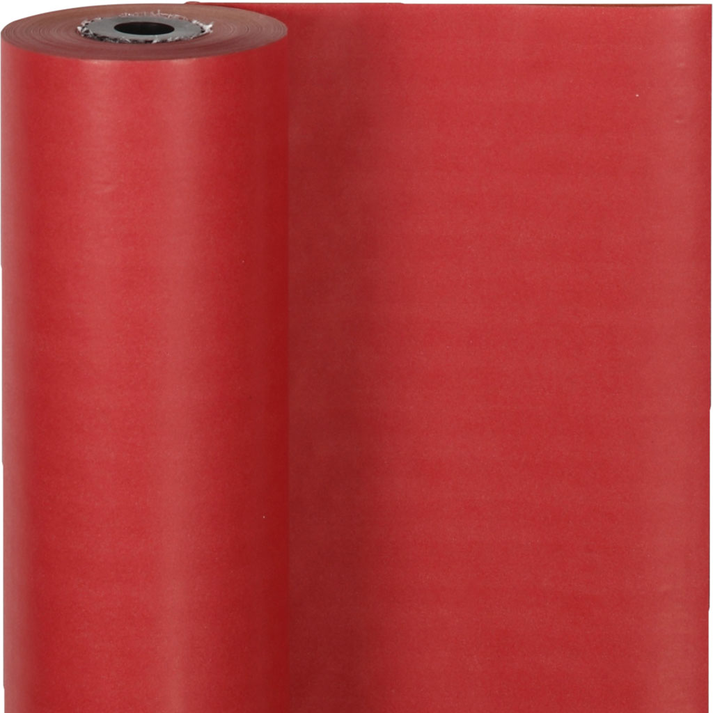 Toonbankrol cadeaupapier recycle rood 50cm - rol 100 meter
