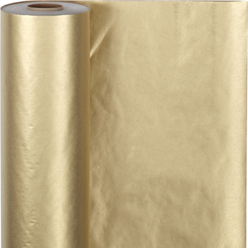 Toonbankrol cadeaupapier recycle goud 50cm - rol 100 meter