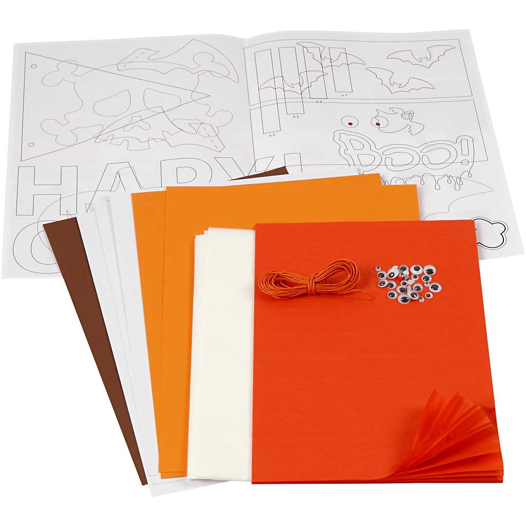 Knutselpakket papier en accessoires halloween - 1 set