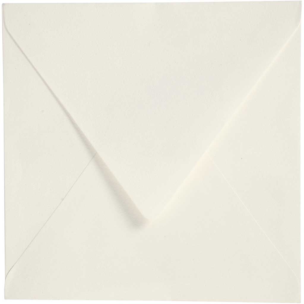 Off-white enveloppen met reliëf 120gr 15,5cmx15,5cm 25 stuks