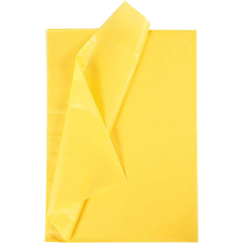 Tissue papier zijdevloei geel 37x50cm 24gr 25 vellen