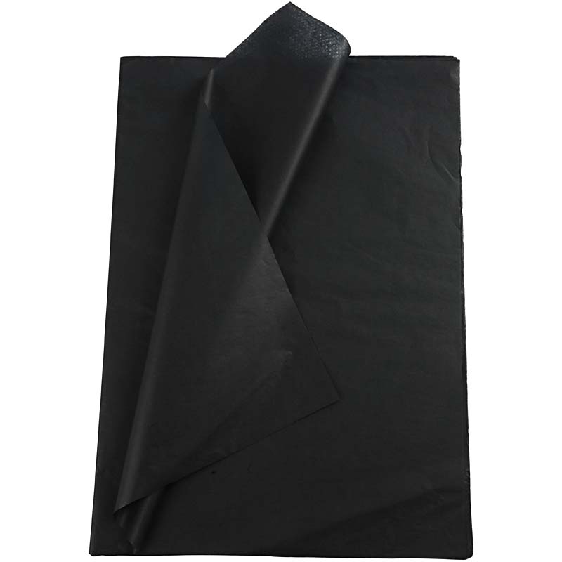 Tissue papier zijdevloei zwart 37x50cm 24gr 25 vellen