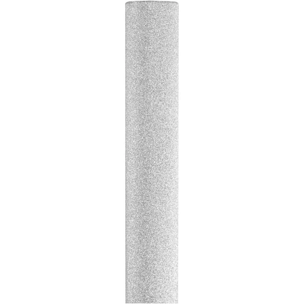 Plastic knutsel glitterfolie zilver 35cm - rol 2 meter