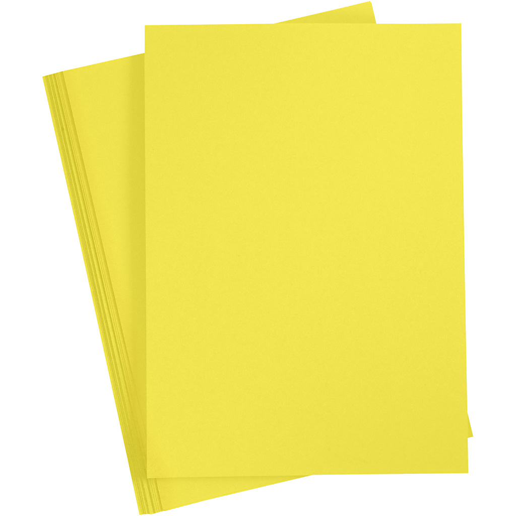 Knutsel basis karton geel 180gr A4 - 20 vellen