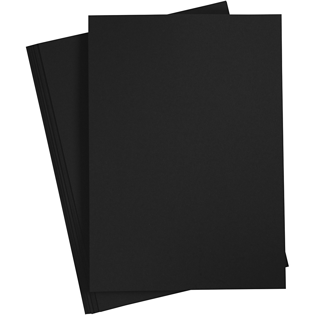 Zwart knutsel hobby karton 180gr A4 - 20 vellen