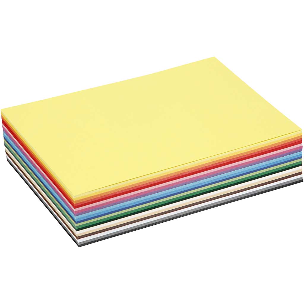 Gekleurd karton mix enkele kaarten 180gr A5 - 300 vellen
