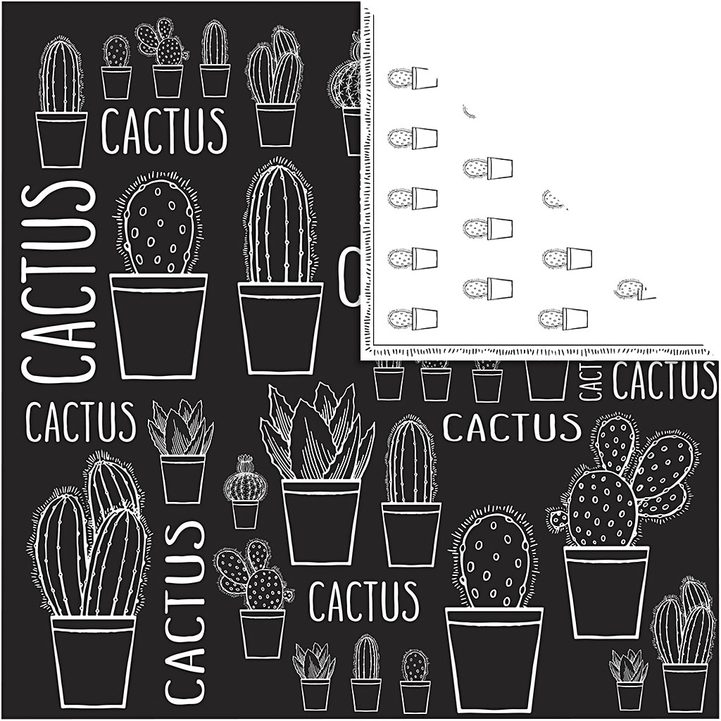 Grote scrap knipvellen cactussen - 5 vellen 30x30cm