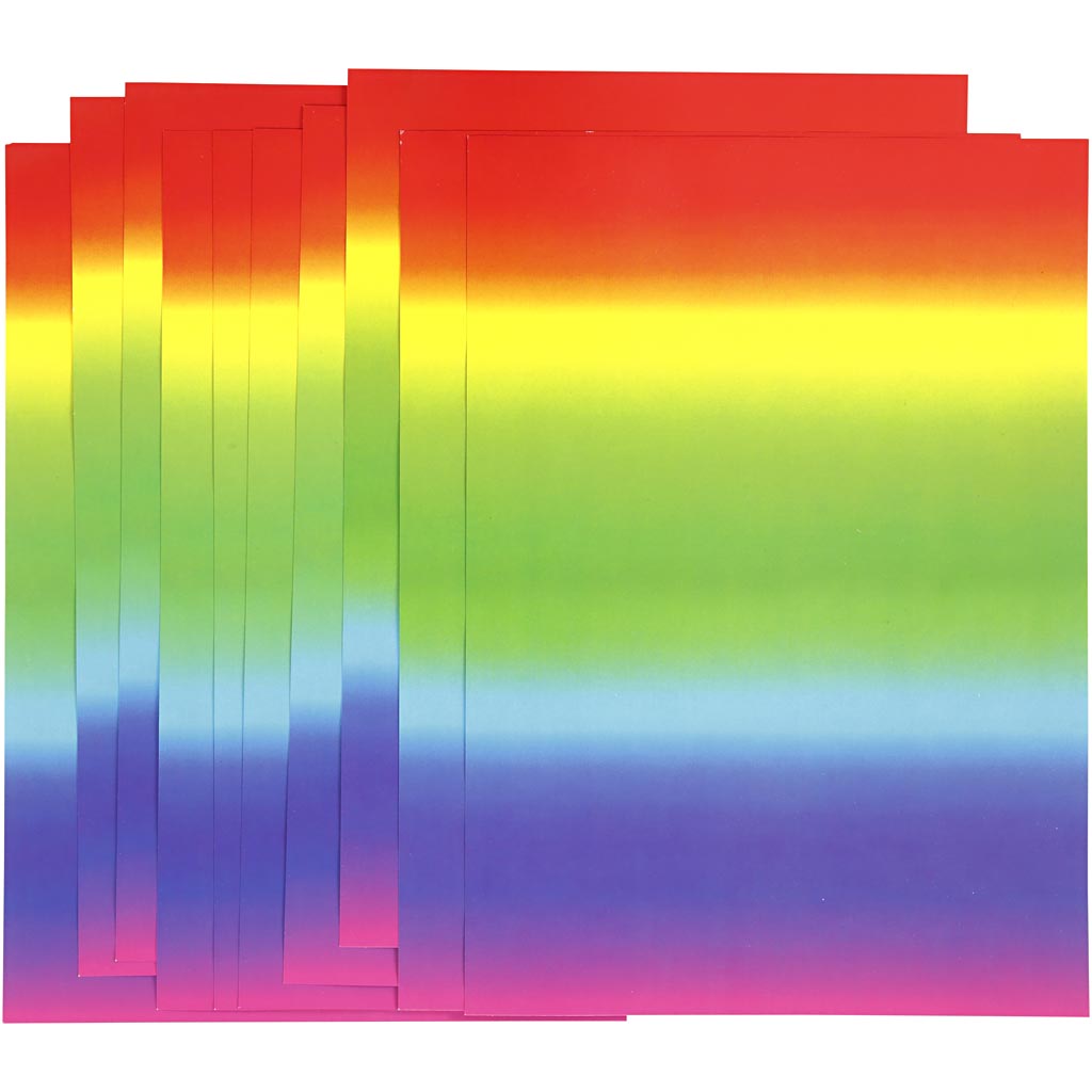 Design karton regenboog kleuren 180gr A4 - 10 vellen
