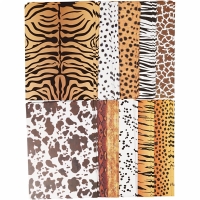 Dieren karton panter luipaard zebra assorti 300gr A4 - 100 vellen