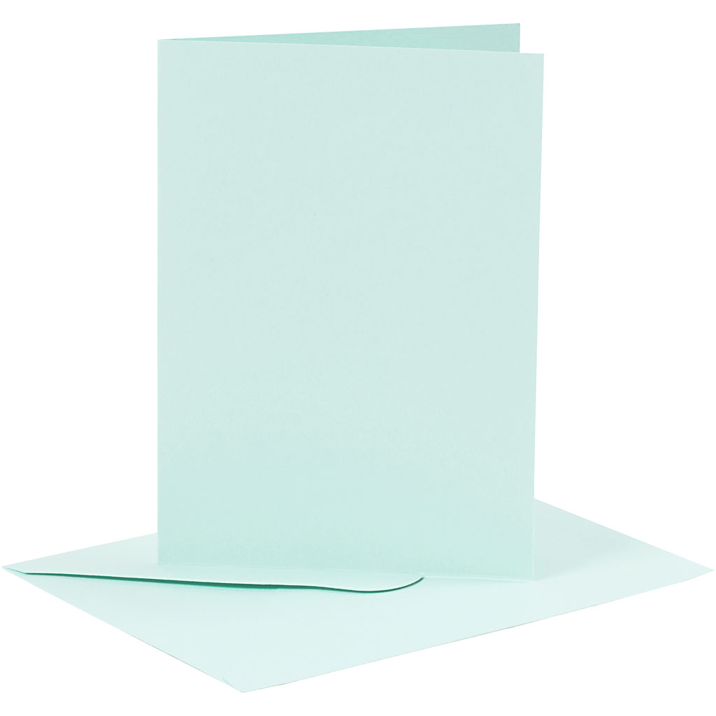 Lichtblauwe kaarten met enveloppen 240gr 10,5x15cm 6 sets