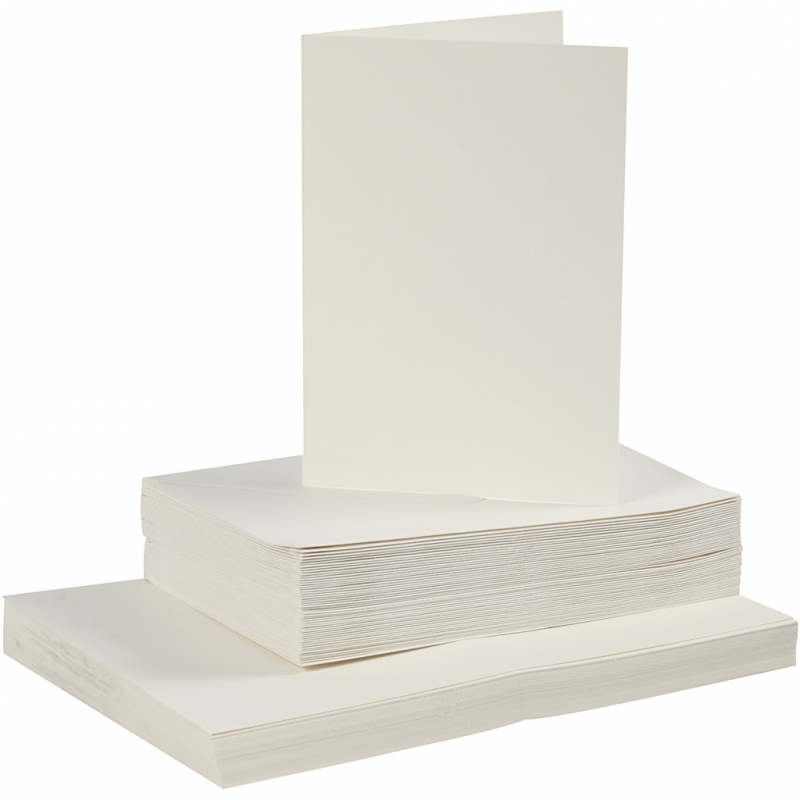 Off-white kaarten met enveloppen 240gr 10,5x15cm 50 sets
