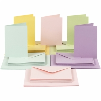 Kaarten met enveloppen pastels 210gr 10,5x15cm 50 sets