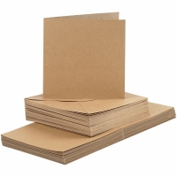 Kraft kaarten met enveloppen 15x15cm 240gr 50 sets
