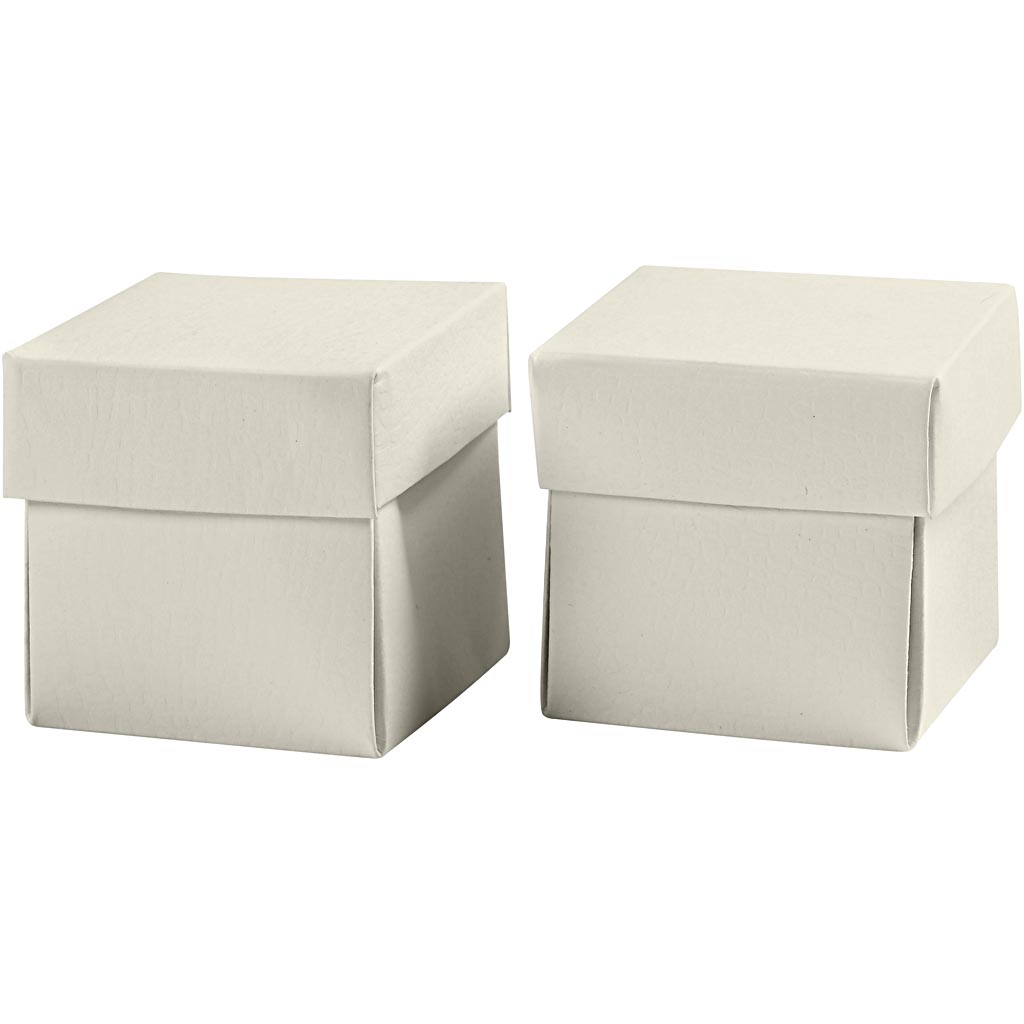 Vouwdoosjes vierkant off-white afm 5,5x5,5 cm 250 gr 10 stuks
