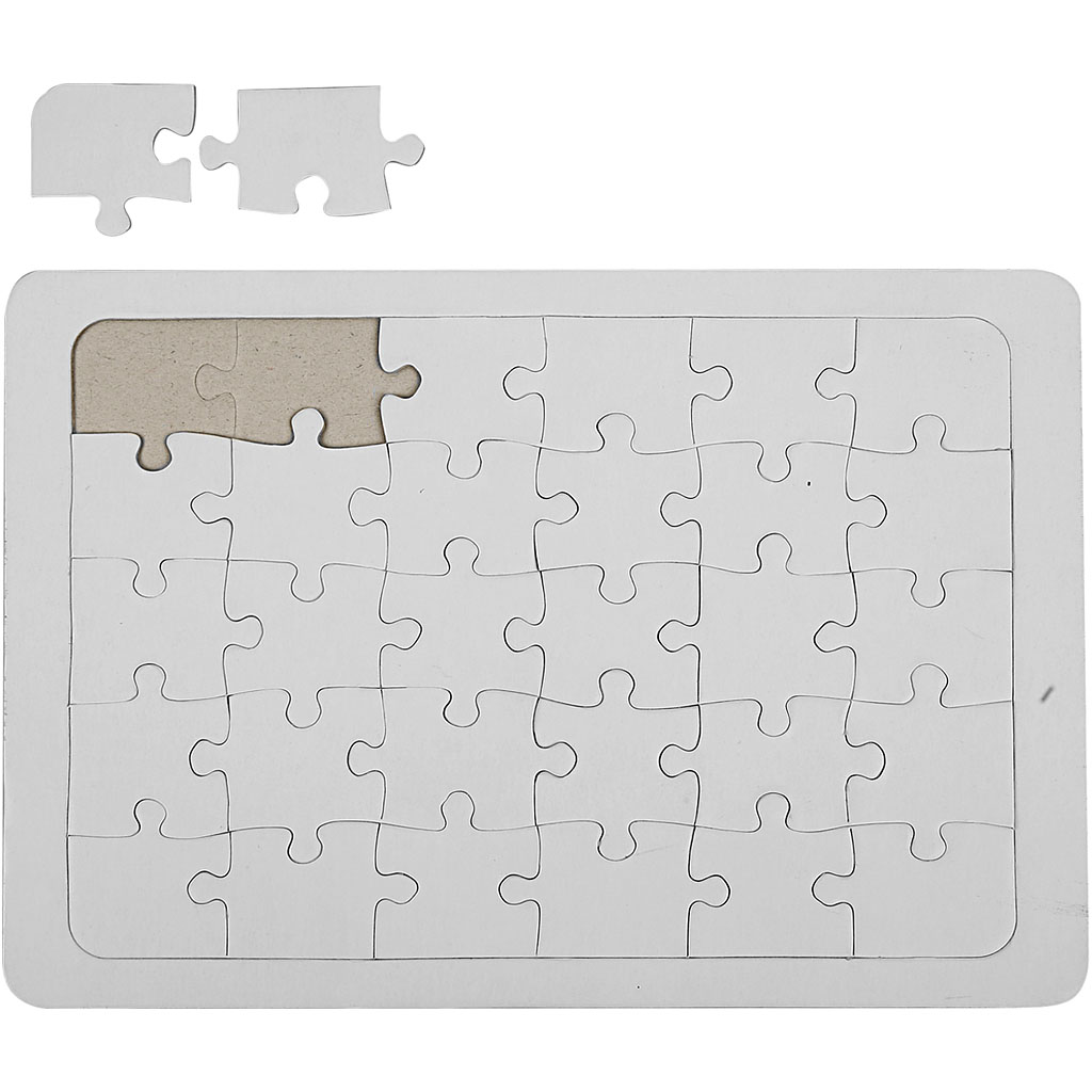 Blanco witte puzzels voor inkleuren A4 21x30cm - 10 stuks