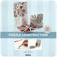 Puzzel constructie delen wit 200 stuks