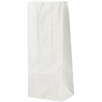 Papieren zakken met blokbodem wit 24x10cm | 100 stuks
