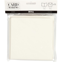 Dubbele Off-white kaart hamerslag en envelop 220gr 12,5x12,5cm 10 sets
