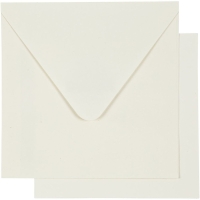 Dubbele Off-white kaart hamerslag en envelop 220gr 12,5x12,5cm 10 sets