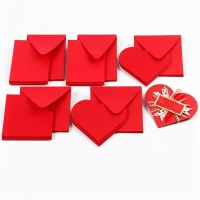 Dubbele Kaarten hart rood 12,5x12,5cm 10 sets