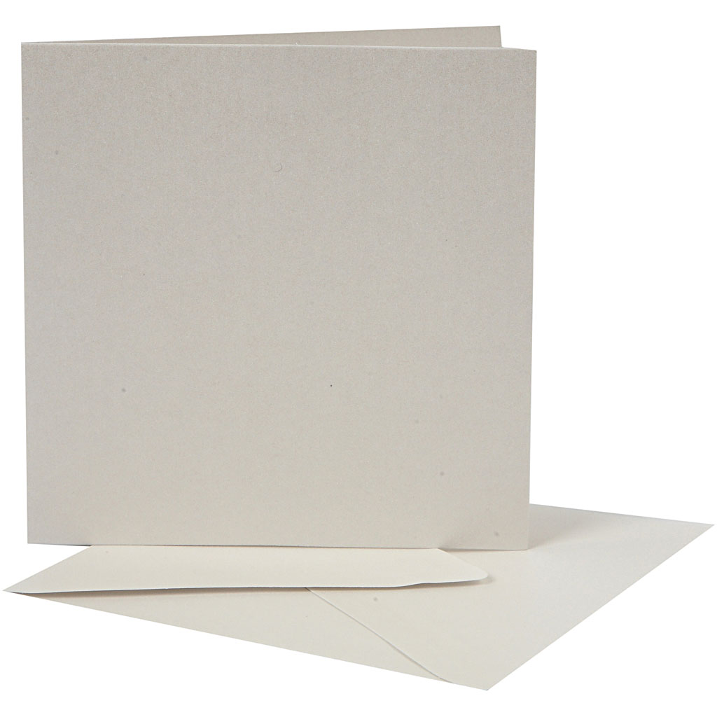 Crème kaarten parelmoer met enveloppen 230gr 12,5x12,5cm 10 sets