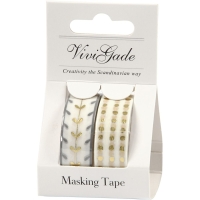 Inpak cadeautape harten stippen goud 15mm 2x4 meter