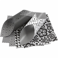Origami papier 10x10cm zwart wit 50 vellen