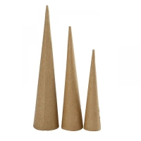 Blanke kartonnen hoge kegels cones 20-25-30cm - 3 stuks