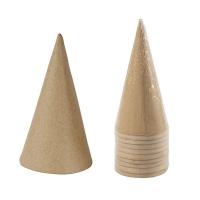 Blanke kartonnen kegels cones 14cm - 10 stuks