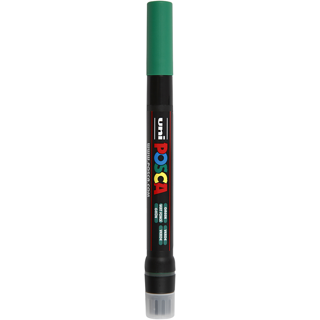 Uni Posca brush penseel stift groen 1-10mm PCF350