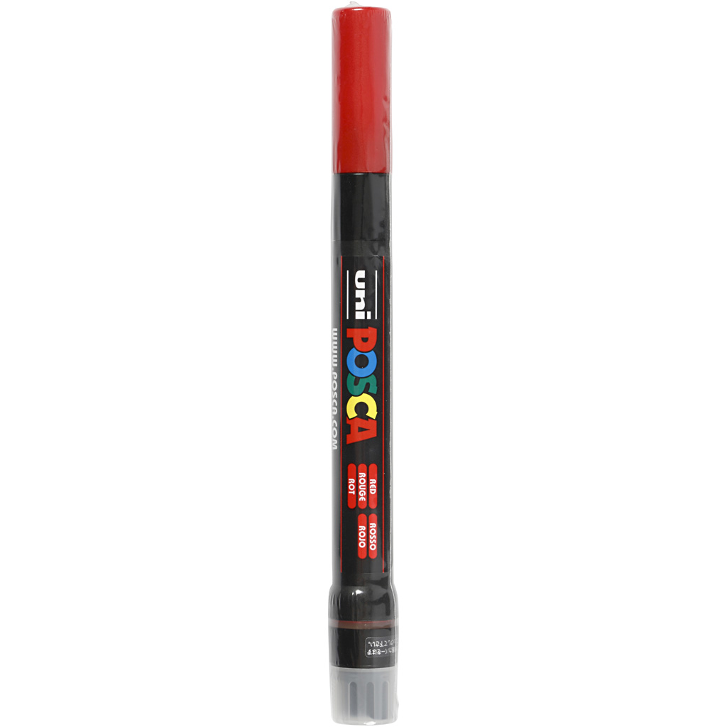 Uni Posca brush penseel stift rood 1-10mm PCF350