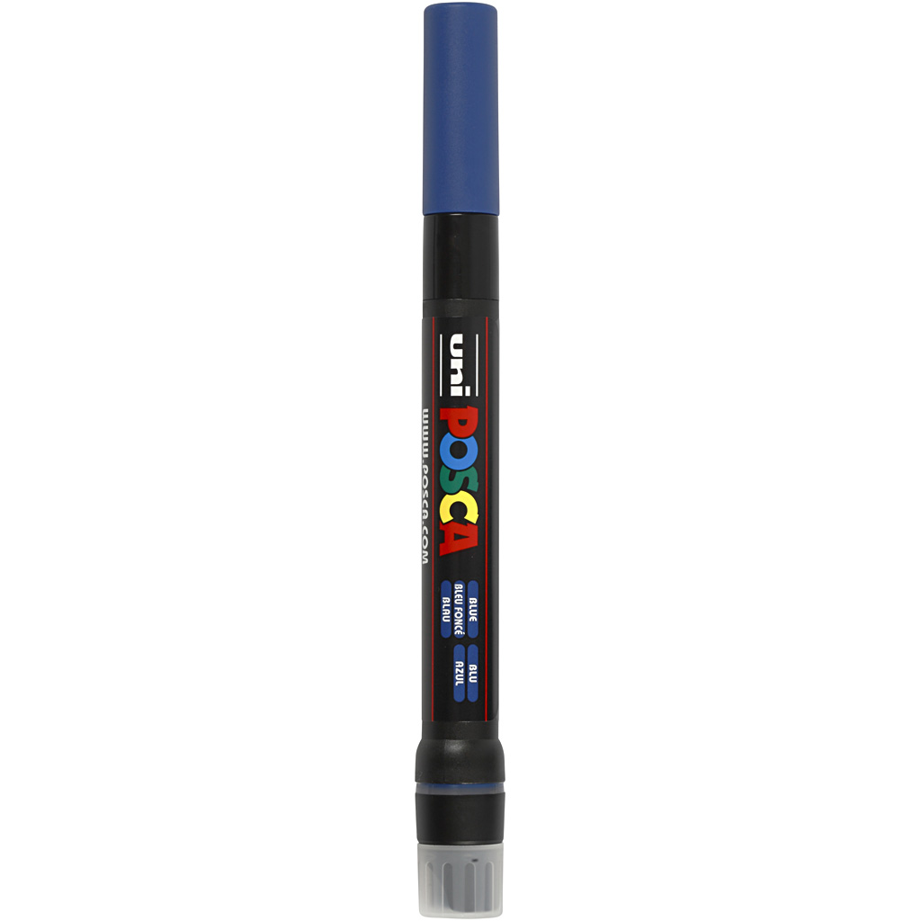 Uni Posca brush penseel stift blauw 1-10mm PCF350