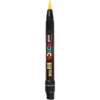 Uni Posca brush penseel stift geel 1-10mm PCF350