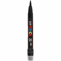 Uni Posca brush penseel stift zwart 1-10mm PCF350