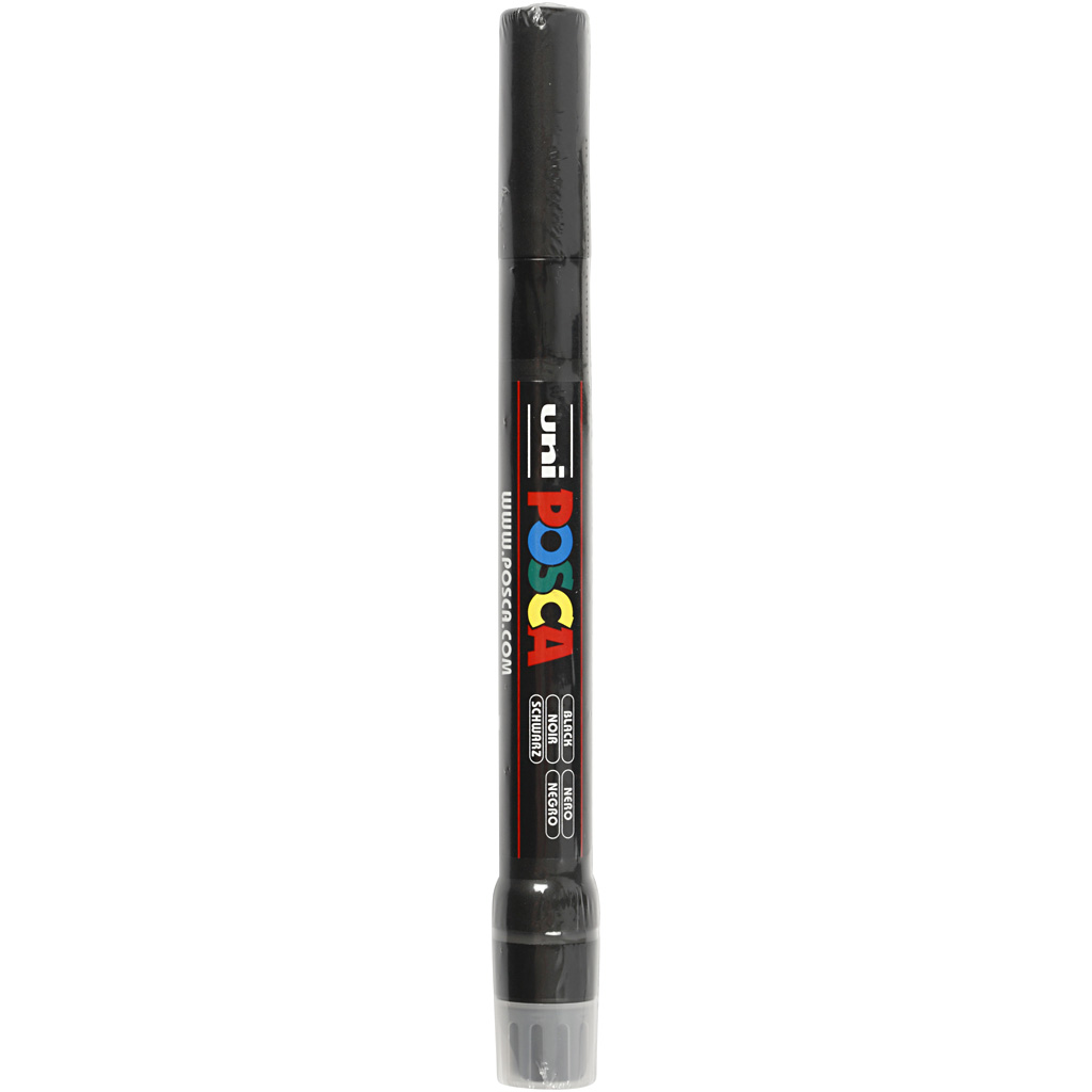 Uni Posca brush penseel stift zwart 1-10mm PCF350