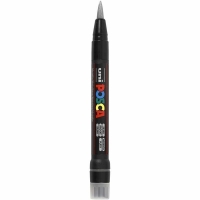 Uni Posca brush penseel stift zilver 1-10mm PCF350