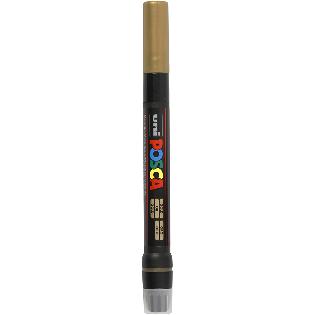 Uni Posca brush penseel stift goud 1-10mm PCF350