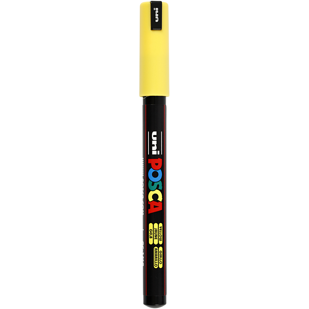 Uni Posca Marker geel PC-1MR 0.7mm per stuk